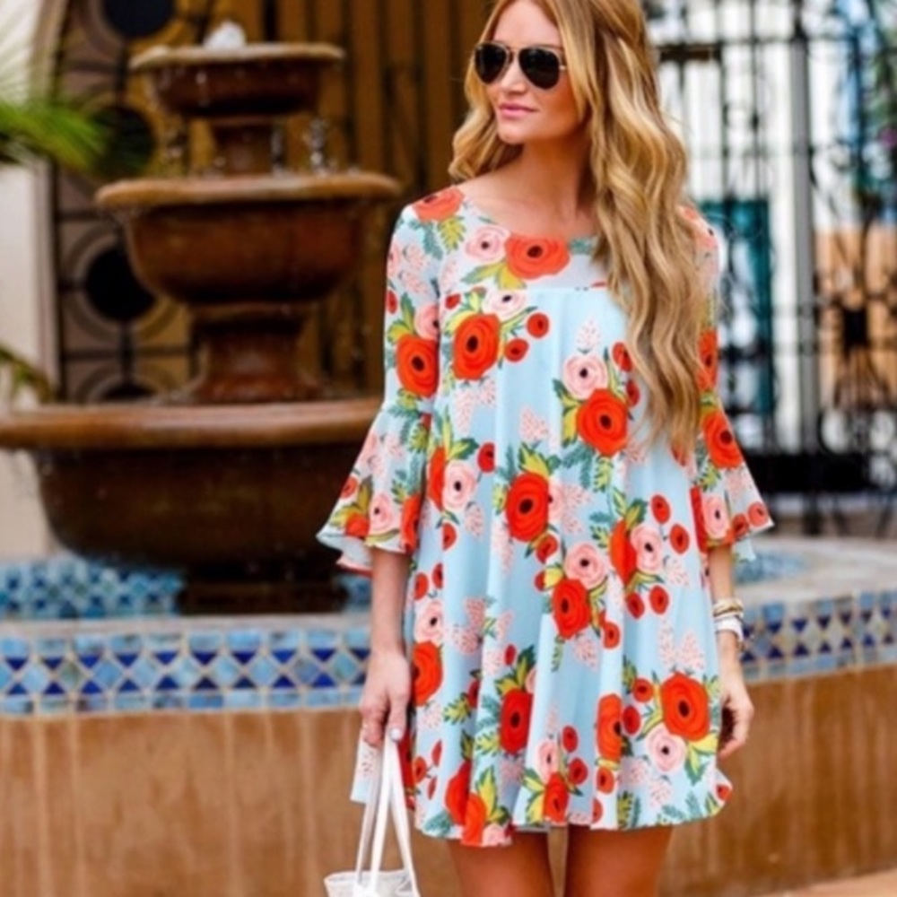 Like NEW!! Anthro Rifle Paper Co. Fluttered Blooms Dress - Picture 2 of 14